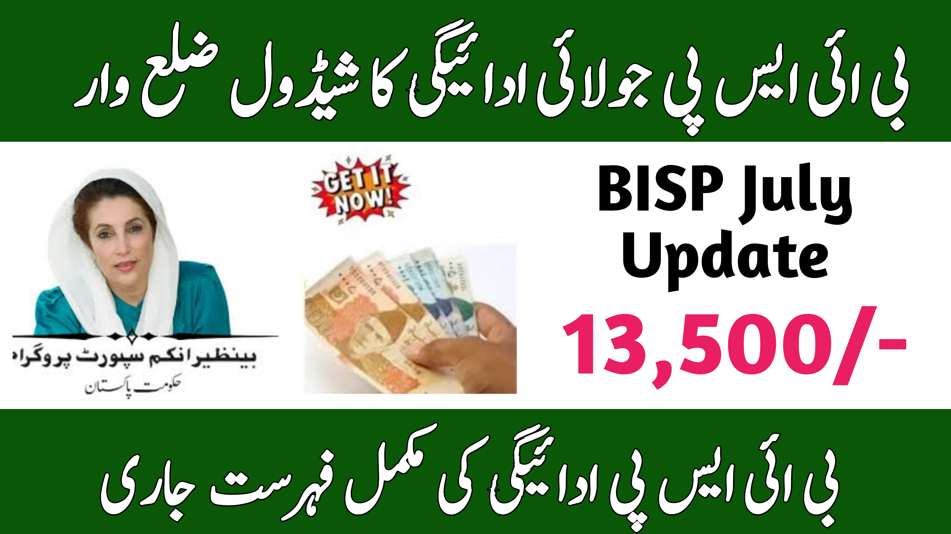 BISP July 2025 Payment Schedule District-Wise